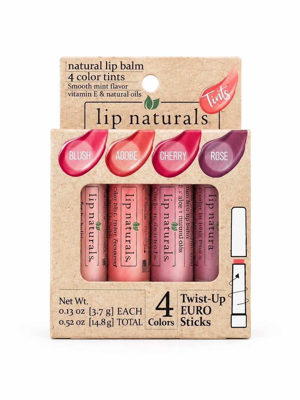 Blush, Adobe, Cherry & Rose 4-Color Tint Lip Balm Set
